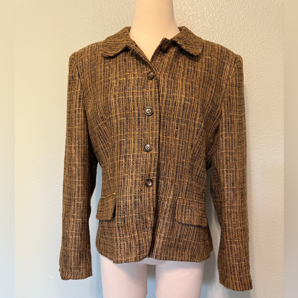 Jones‎ New York Brown Textured Blazer